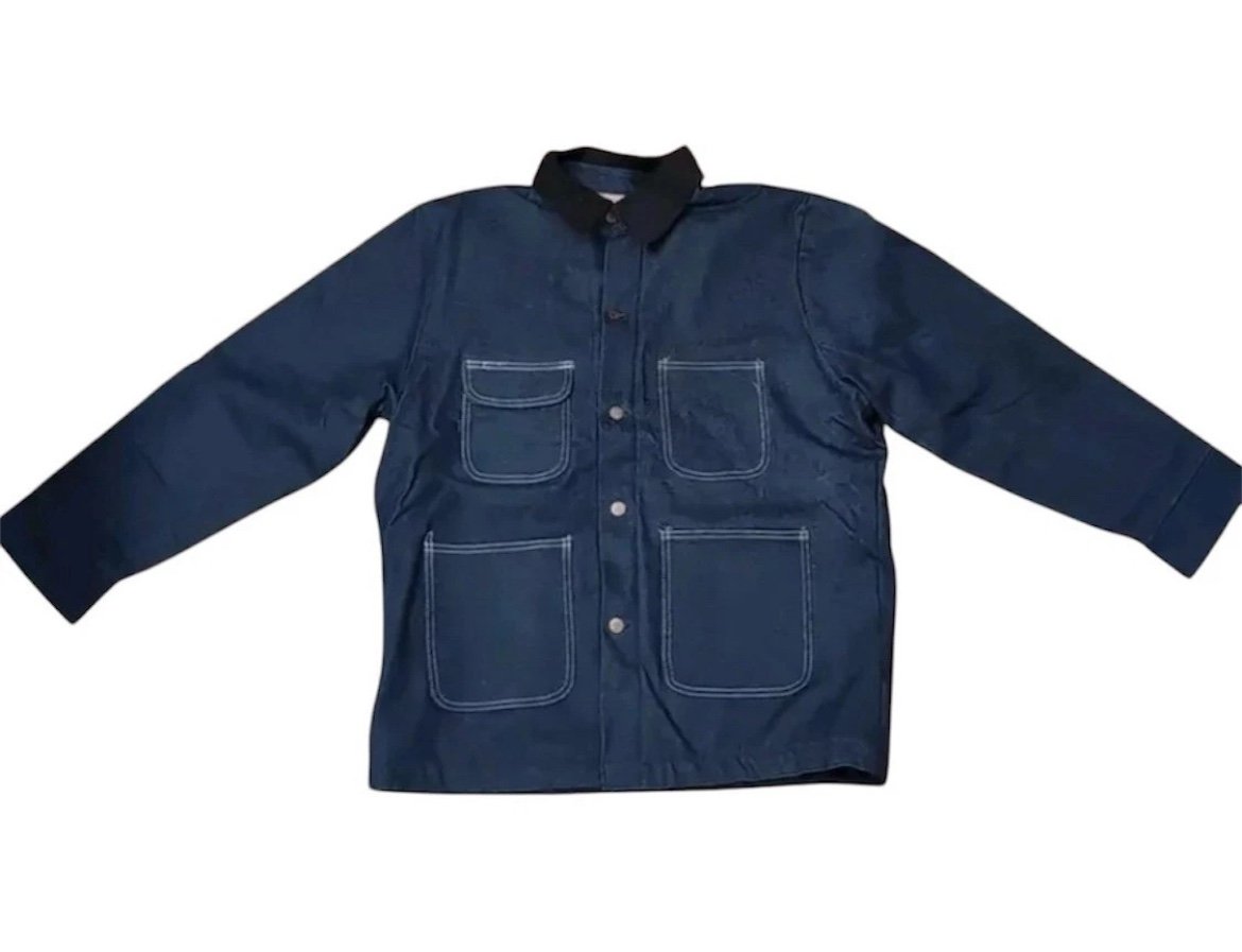 Bob Barker Blanket Lined XL Dark Denim Work Chore Barn Jean Jacket Prison Coat