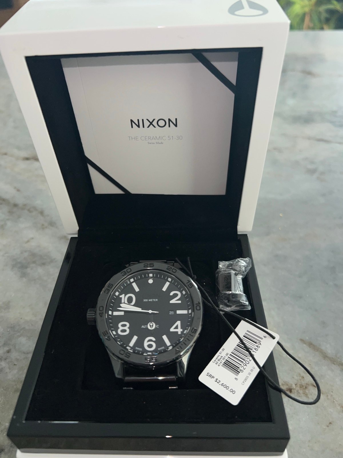 Nixon 51-30 Ceramic Swiss Made Automatic watch, ALL BLACK, RARE! RETAILED@ 2600