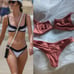 Fae celeb fave ribbed rose bikini SET s