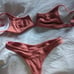 Fae celeb fave ribbed rose bikini SET s