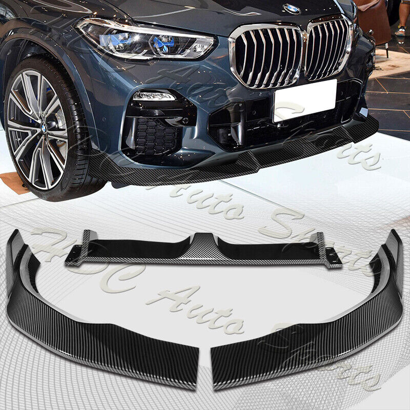 For 2019-2023 BMW X5 G05 M-Sport Carbon Look Front Bumper Lip Spoiler Splitter