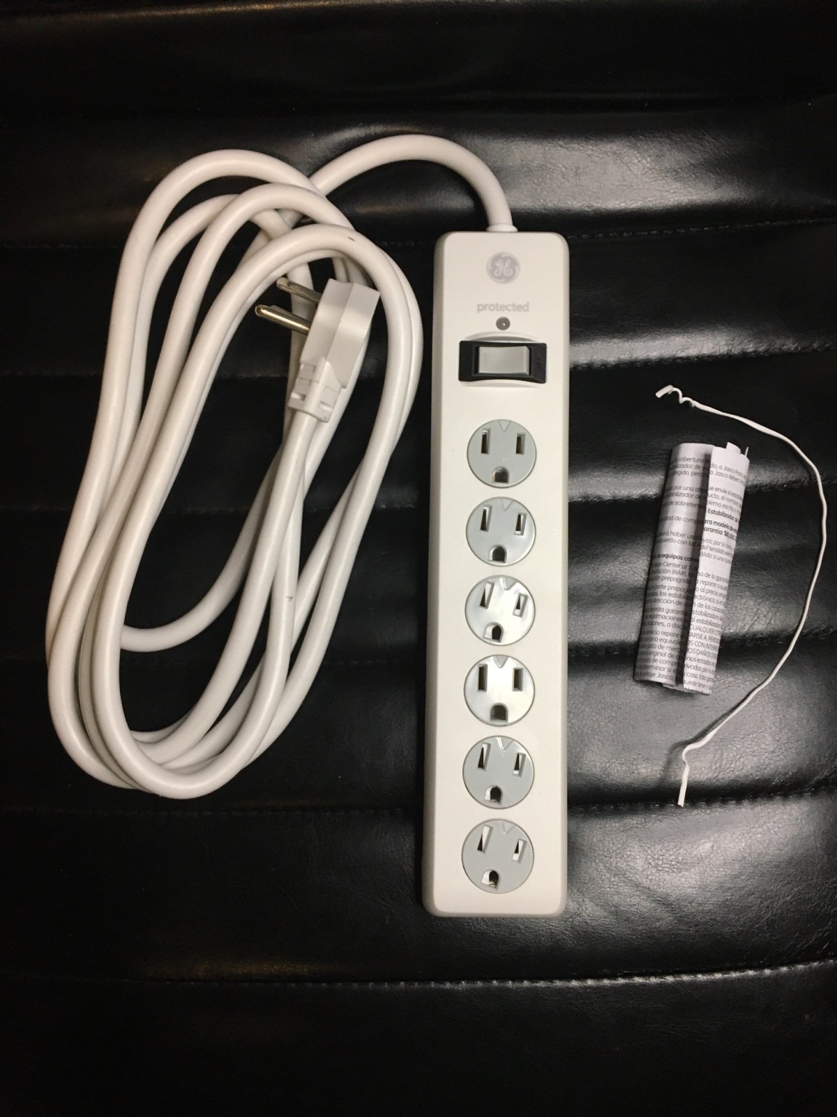 GE 6-Outlet Surge Protector, 2 Pack, 10 Ft Extension Cord, Power Strip