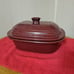 PAMPERED CHEF CRANBERRY GLAZED OVAL COVERED CASSEROLE 3.1 QT STONEWARE. 12 x 9