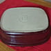 PAMPERED CHEF CRANBERRY GLAZED OVAL COVERED CASSEROLE 3.1 QT STONEWARE. 12 x 9