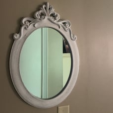 Distressed White Decorative Mirror