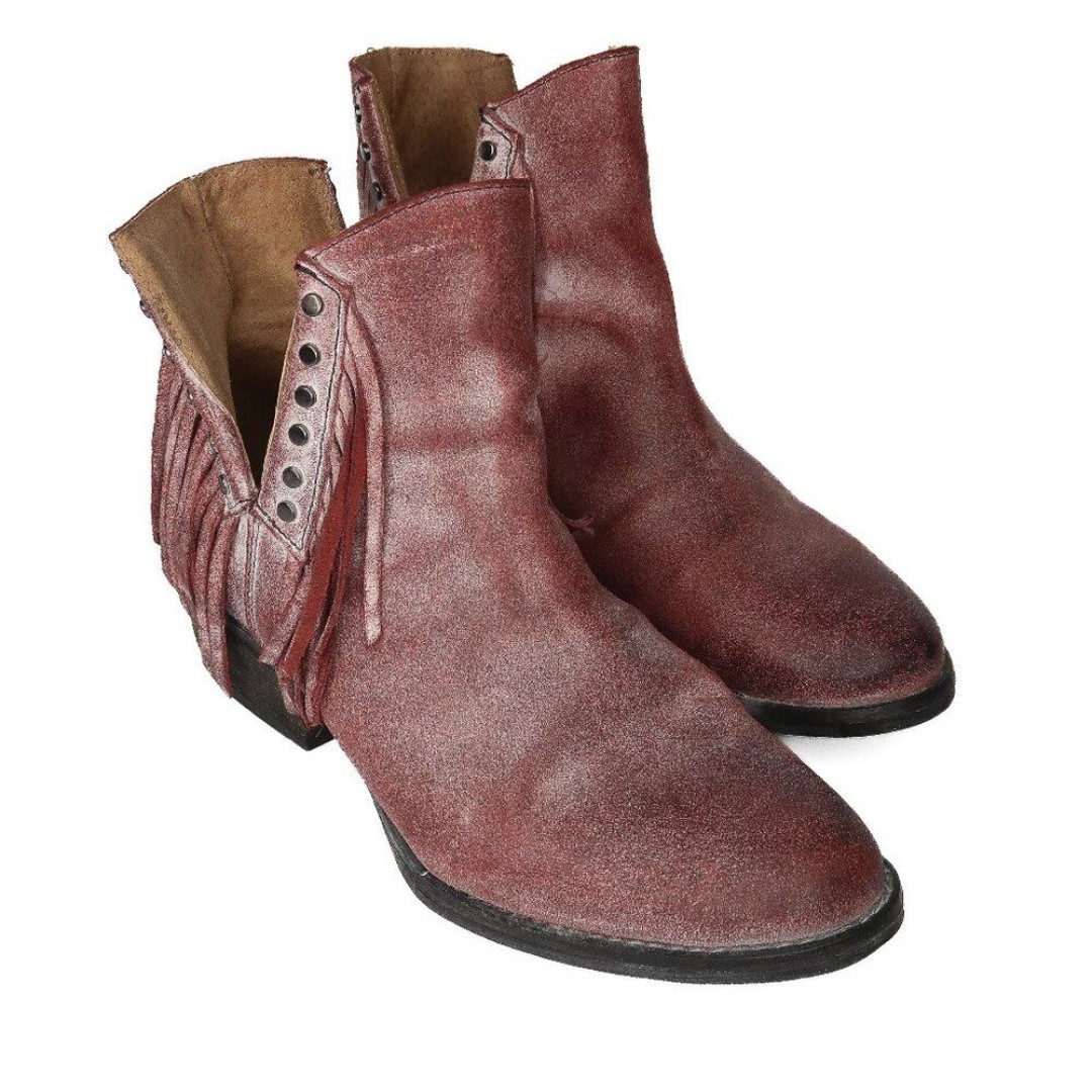 Circle G by Corral Purple Studded Fringe Western Booties Size 9