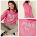 Vs Victorias Secret Pink Campus Cowl Neck Sweater Jacket Top Dahlia Glitter XXL