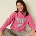 Vs Victorias Secret Pink Campus Cowl Neck Sweater Jacket Top Dahlia Glitter XXL
