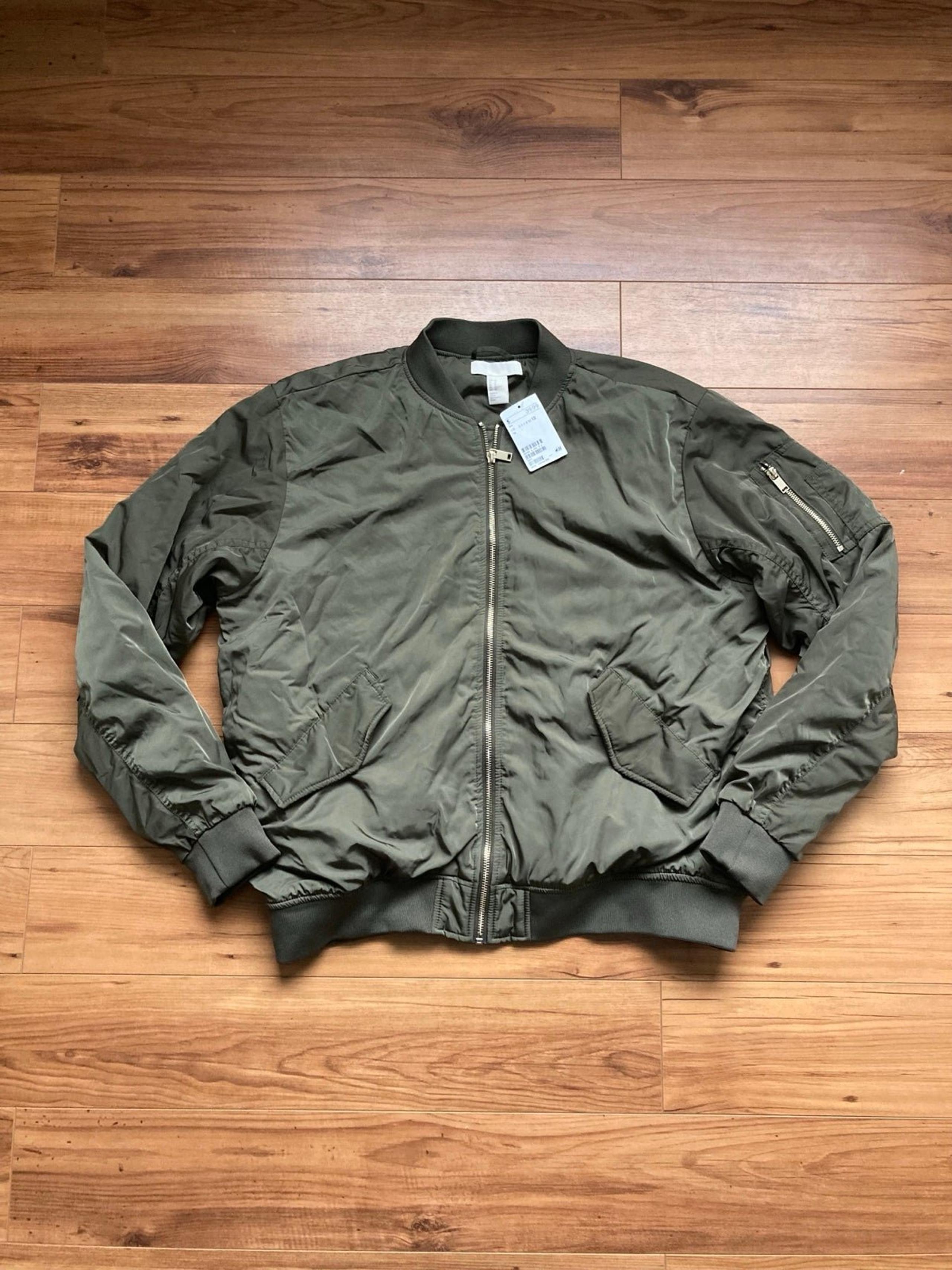 NWT Olive Military Green Men H&M Bomber Jacket
