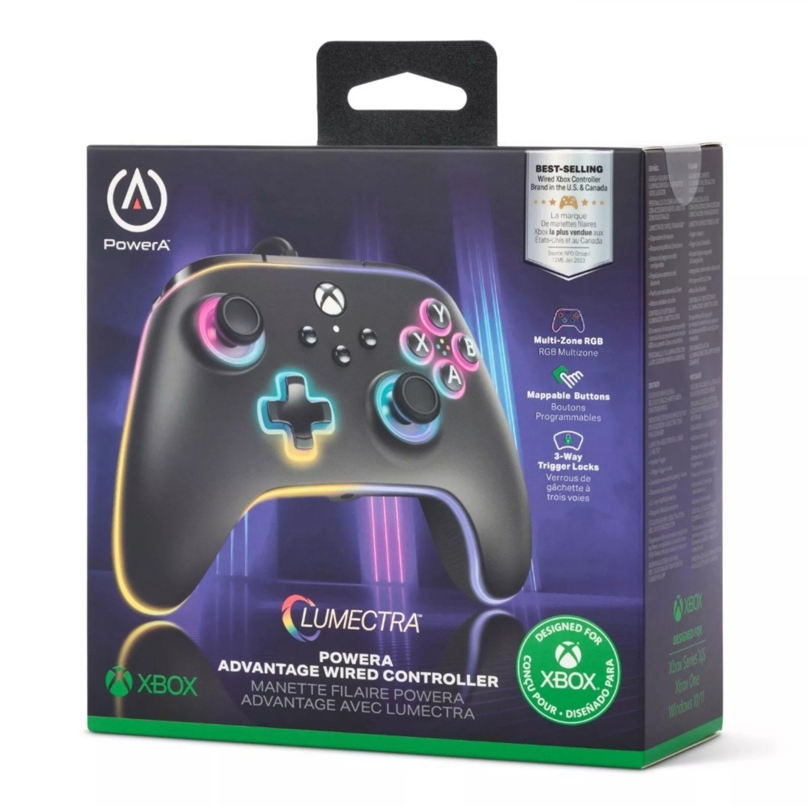 PowerA Advantage Wired Controller for Xbox Series X|S with Lumectra Black