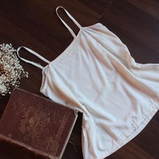 Vintage 1920s Camisole, Ivory Embroidered Flapper Cami Top, Slip Lingerie