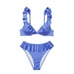 Victoria's Secret 34A,34B,34DD,34DDD BIKINI high-waist bottom BLUE RUFFLE plunge