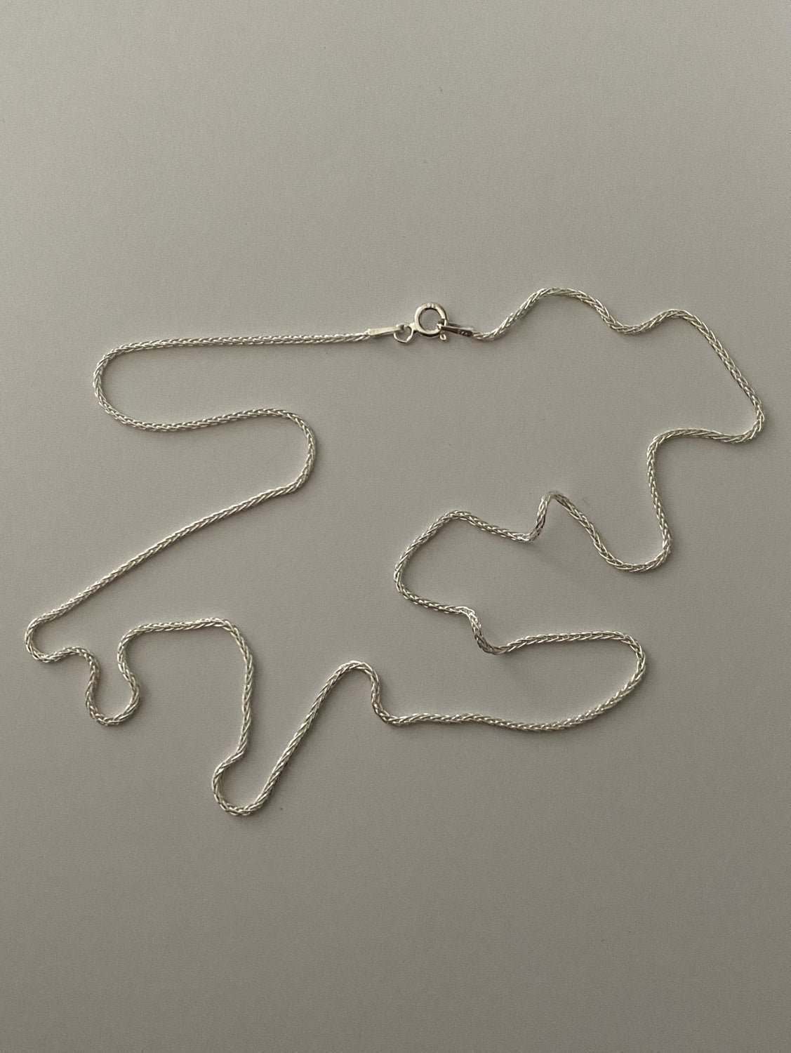 925 silver 17.75 inches wheat chain necklace