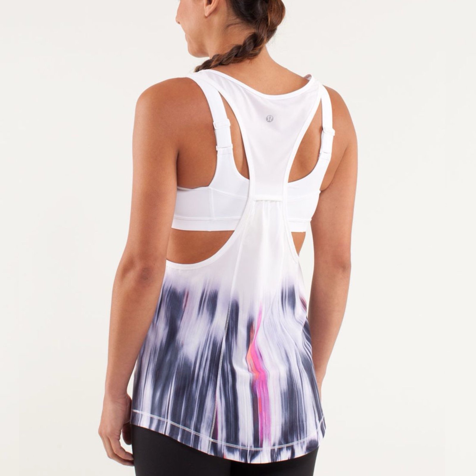 Lululemon Run: For Your Money Tank Sz 6 In Engineered Mirage Deep Indigo / White
