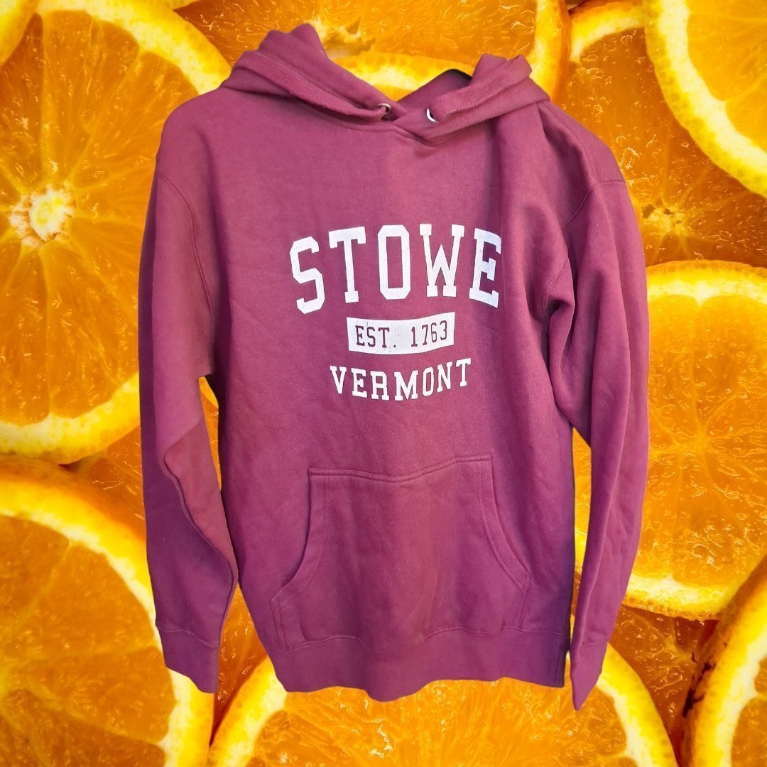 Cottage Heritage Stowe Vermont Maroon Hoodie Sweatshirt Size Medium