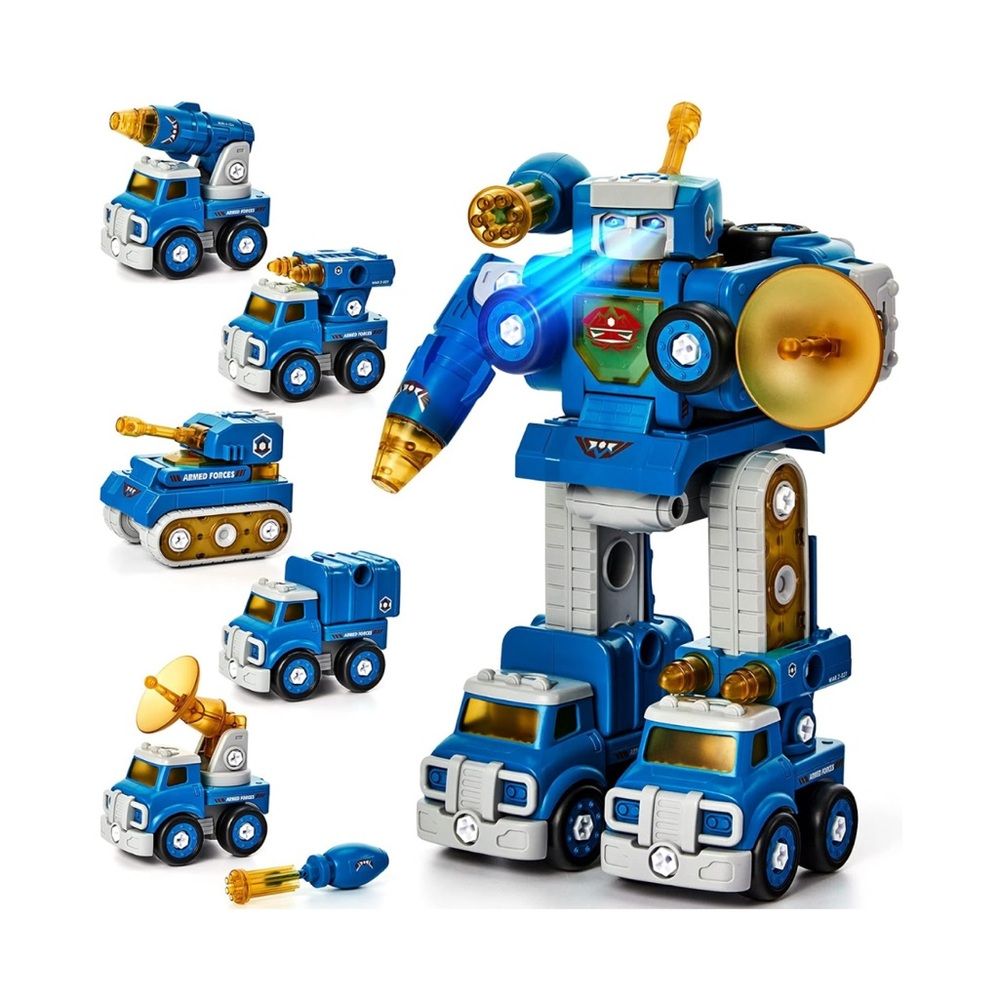 Peace Defender Robot Military Vehicle Set-5 in 1 Take Apart Trucks
