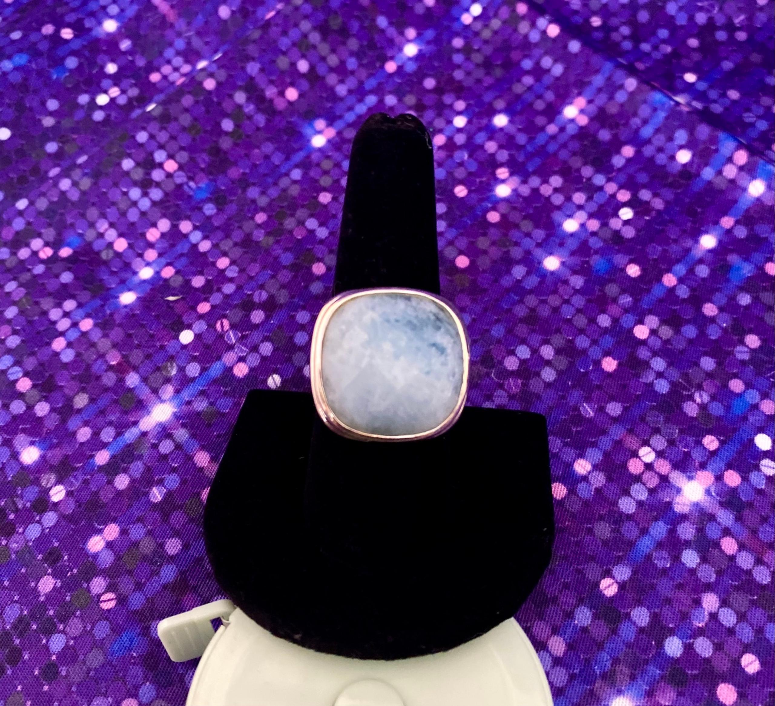 Moonstone Sterling Silver Ring, Men or Womens’ Gemstone Silver Ring