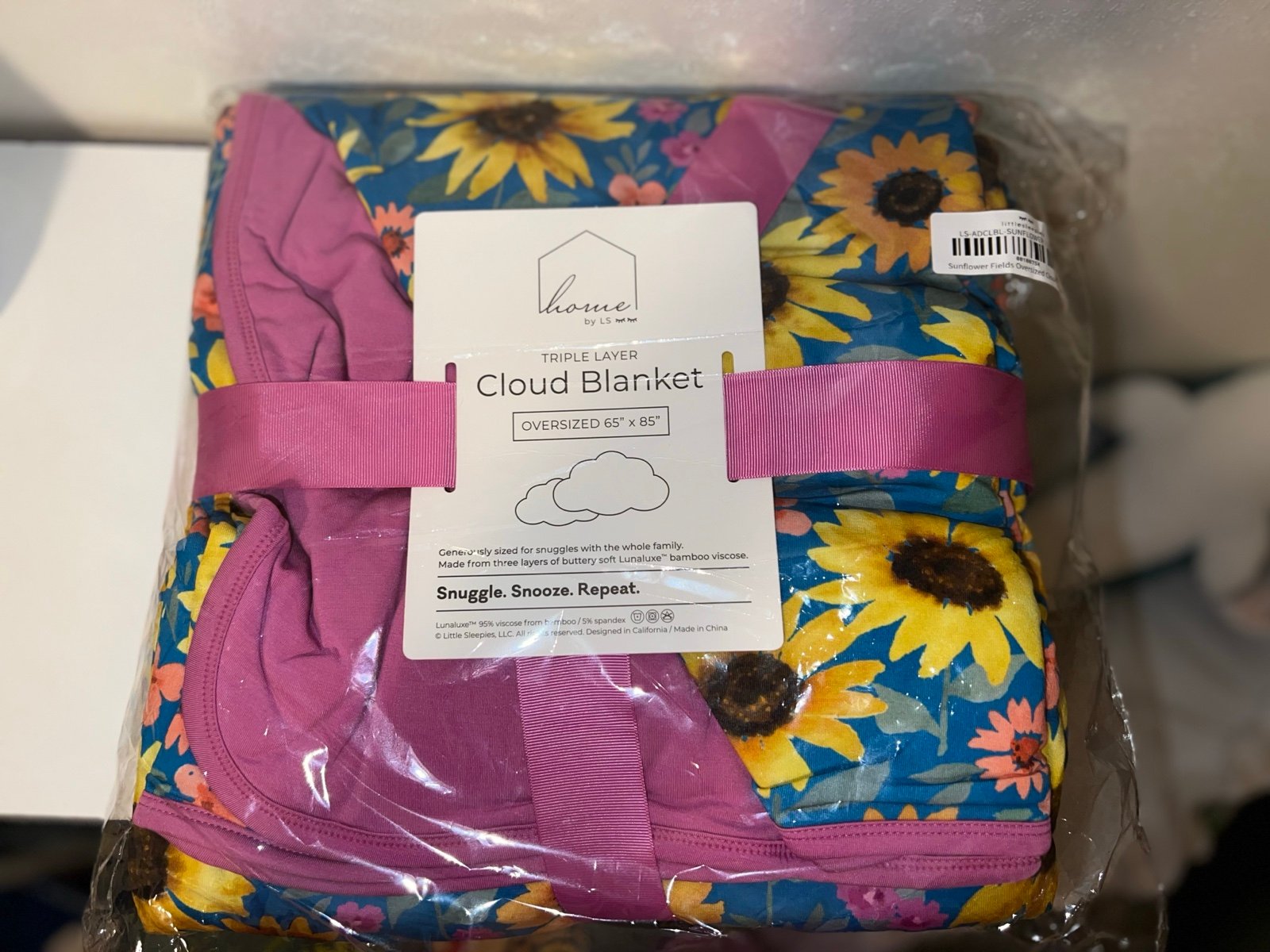 little sleepies sunflower fields oversized cloud blanket