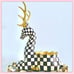 Mackenzie Childs Courtly Check Reindeer Planter NEW