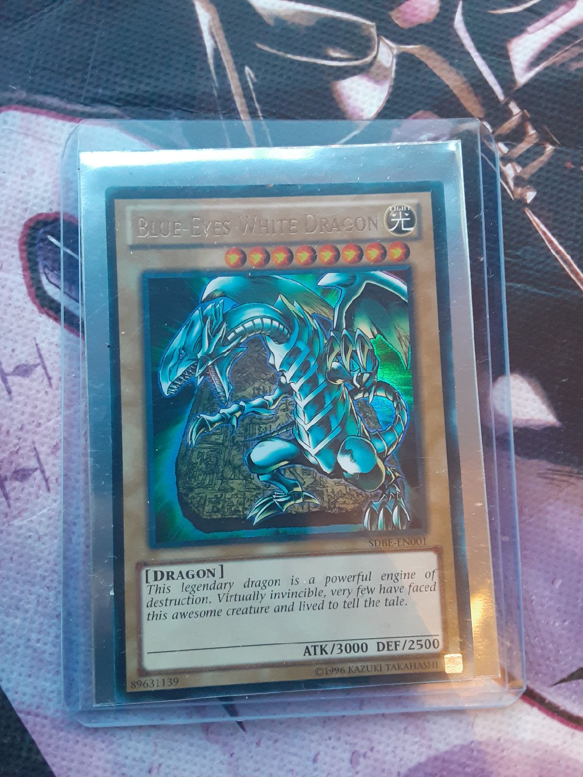 1996 YUGIOH BLUE-EYES WHITE DRAGON CARD