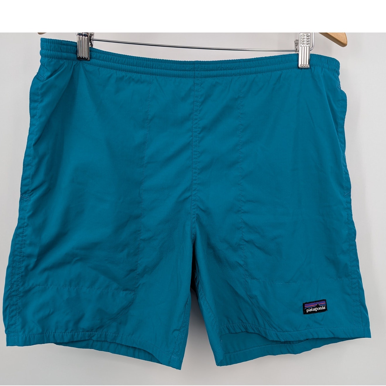 EUC Turquoise Patagonia M's Baggies Longs 7 Inseam Medium Shorts Lightweight
