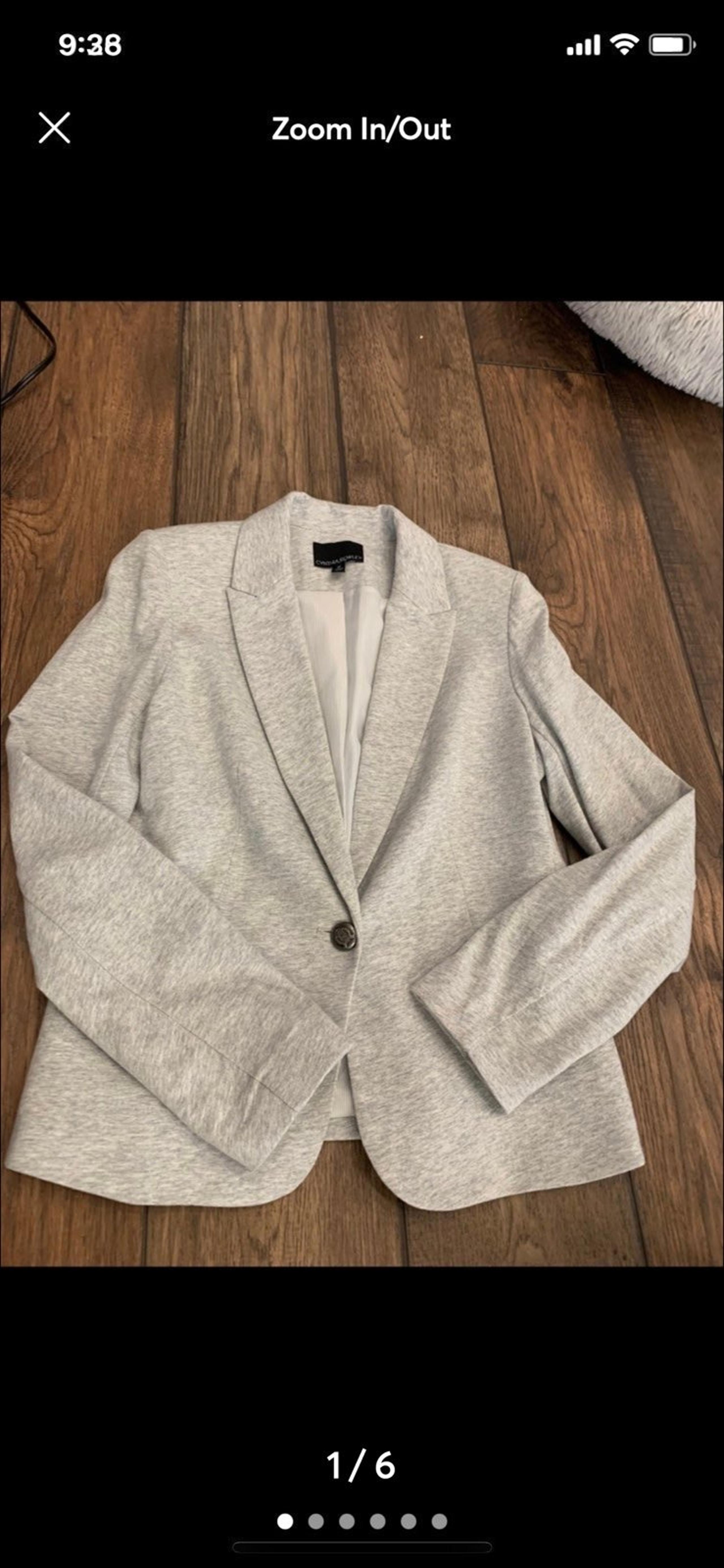 Cynthia Rowley 100% Cotton Light Grey Schoolboy Blazer Jacket Fully Lined Small