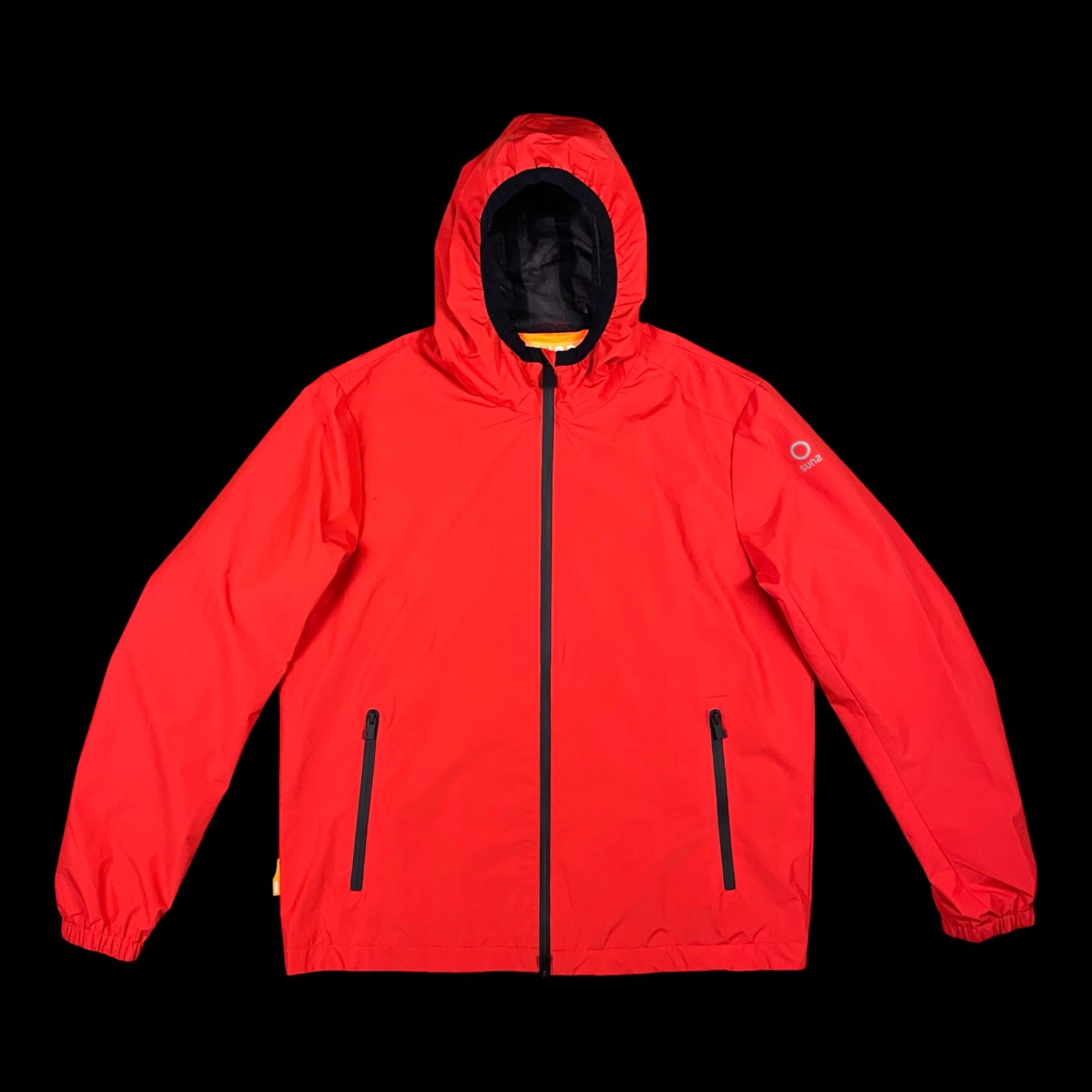 Sunsboards Jacket Mens XL Orange Full Zip Hooded Windbreaker GBS41001U FLA MESH