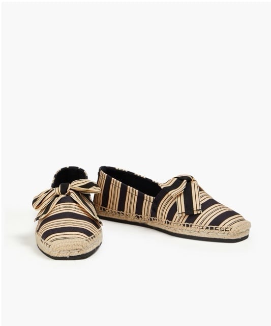 Tory Burch bow Espadrille vintage stripe ribbon