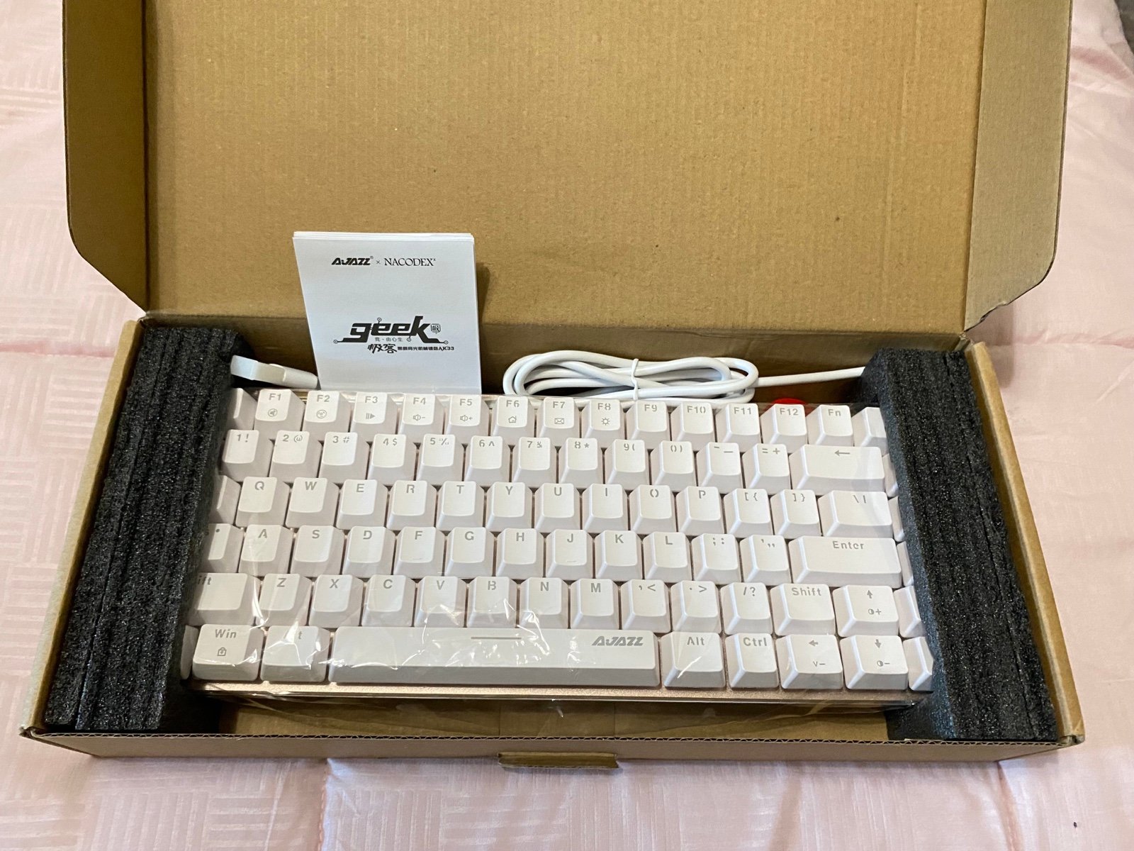 AJAZZ AK33 USB-C Wired 82 Keys Mechanical Gaming Keyboard Blue Switches