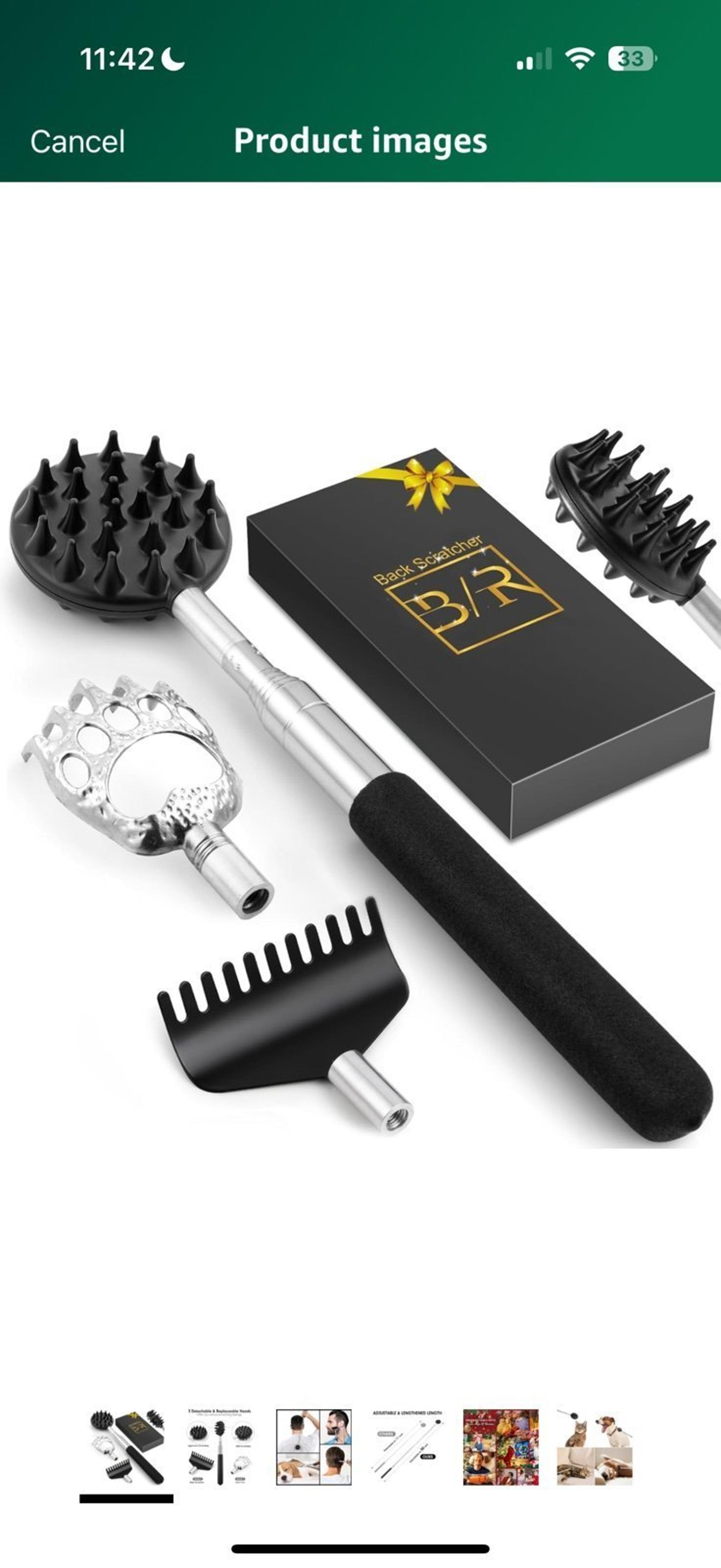 Telescoping Back Scratcher with 4Pcs Detachable Scratching Heads - Amazon