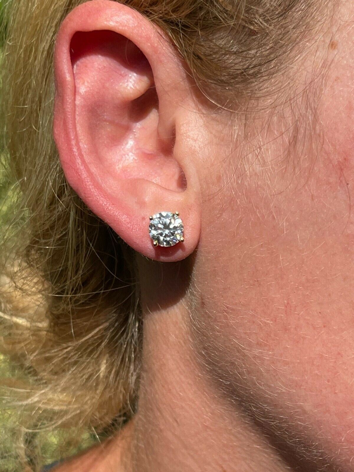 8mm MOISSANITE 925 Silver Stud Earrings
