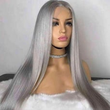 lace front wig human hair blended
