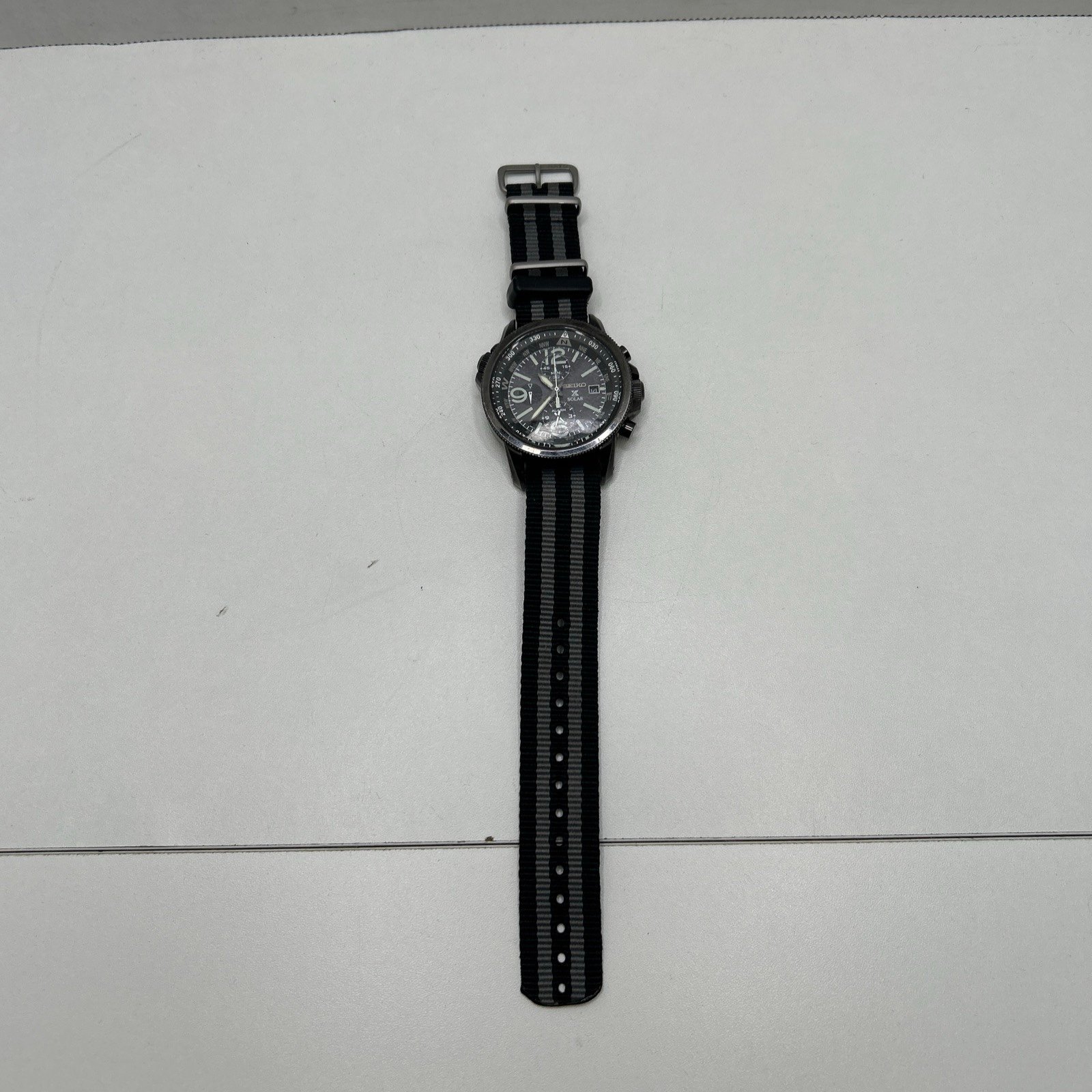 Seiko Prospex V172-0AL0 Chronograph Solar Quartz Watch Khaki From Japan USED