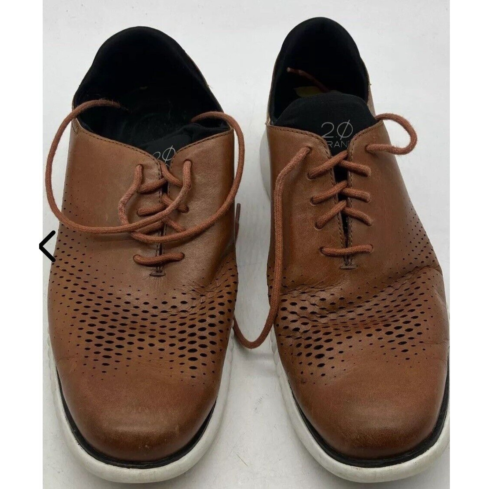 Cole Haan Men's 2.ZeroGrand Laser Wingtip Oxford Tan/Ivory Style C27879 11.5M