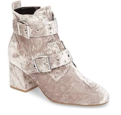 Rebecca Minkoff Logan taupe velvet heel boots size 6.5
