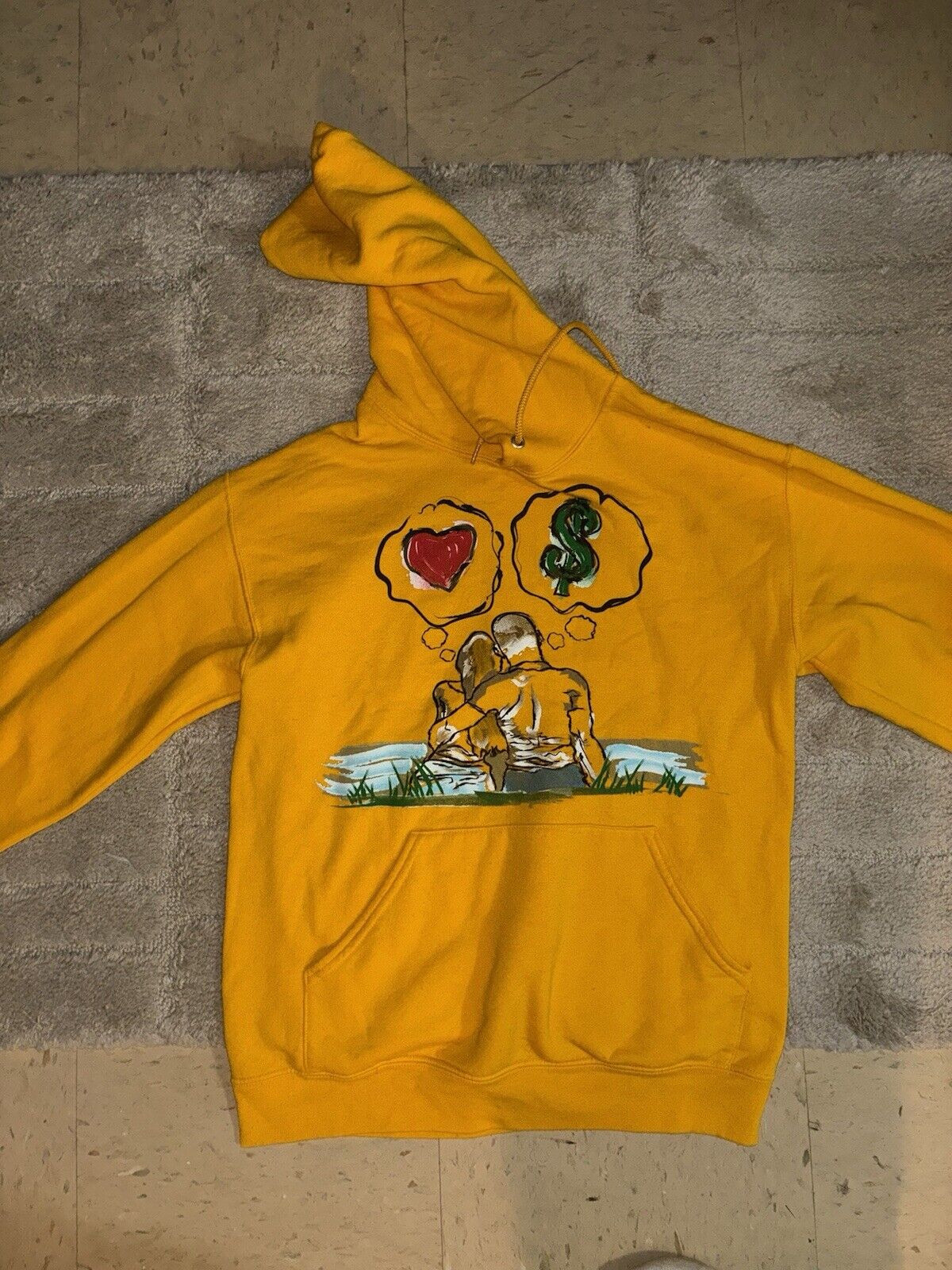 Guy Benson Love And Money Gbc Boutique Yellow Hoodie Size Small