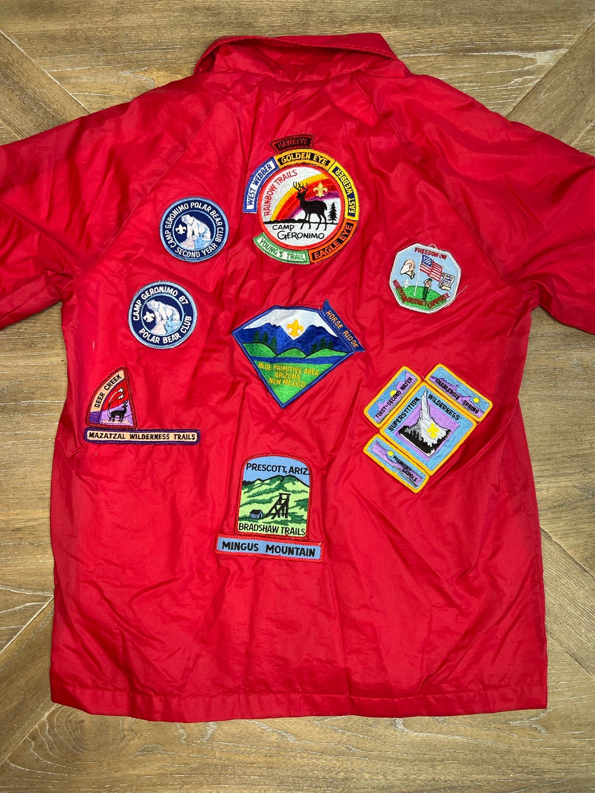 Vintage 80s Boy Scouts Of America BSA Jacket w/ Patches Size Small Geronimo