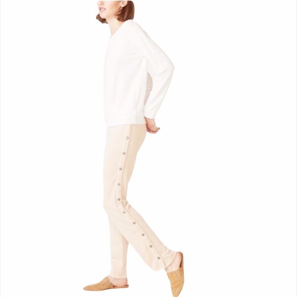 MONROW Vintage White Crew Neck Sweatshirt Small