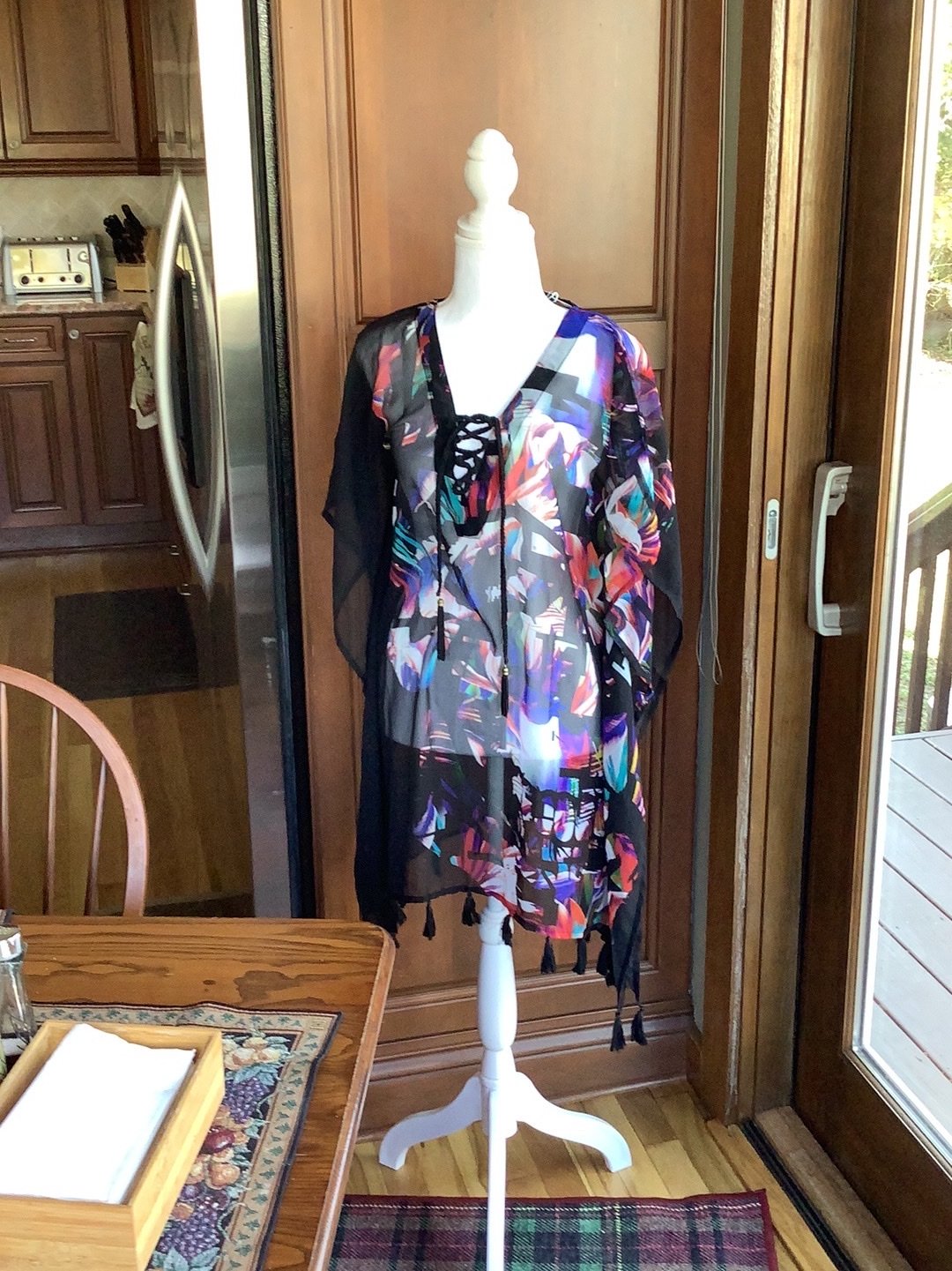 Letarte Beach Cover up - sheer skull print