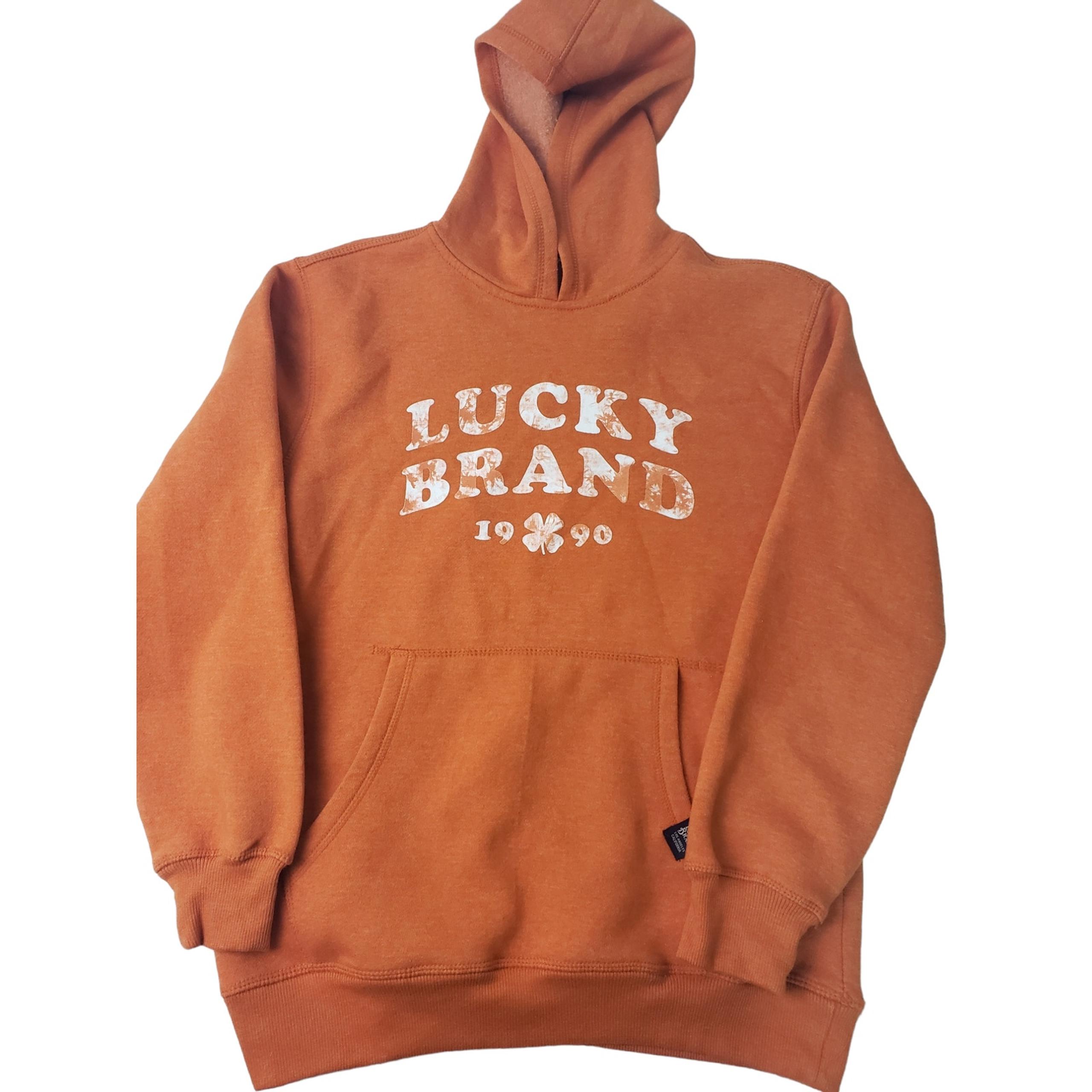 Lucky Brand Orange Hooded Sweatshirt sz. M Daily Casual Womens Outdoor Sporty