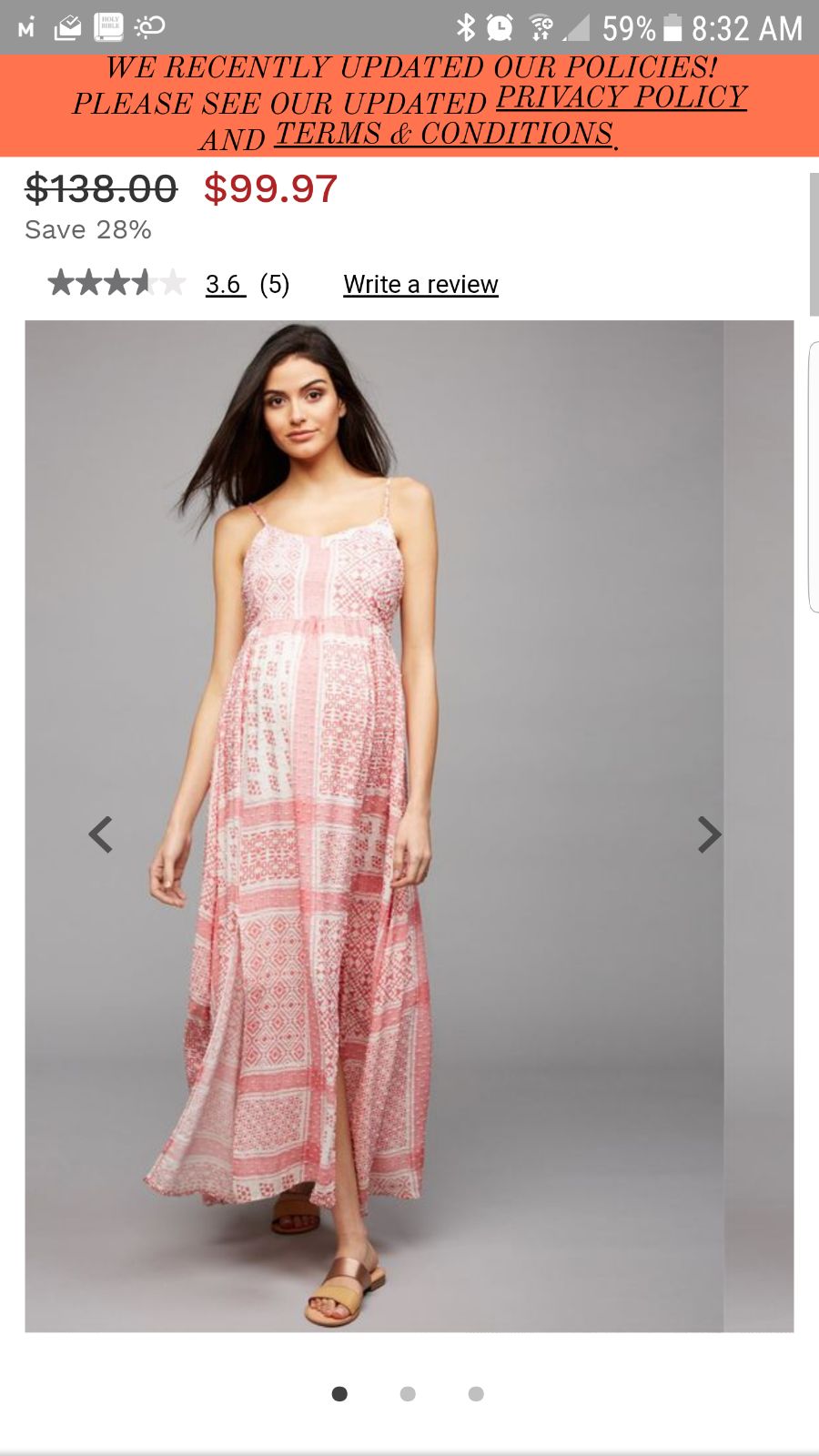 Boho maternity maxi dress