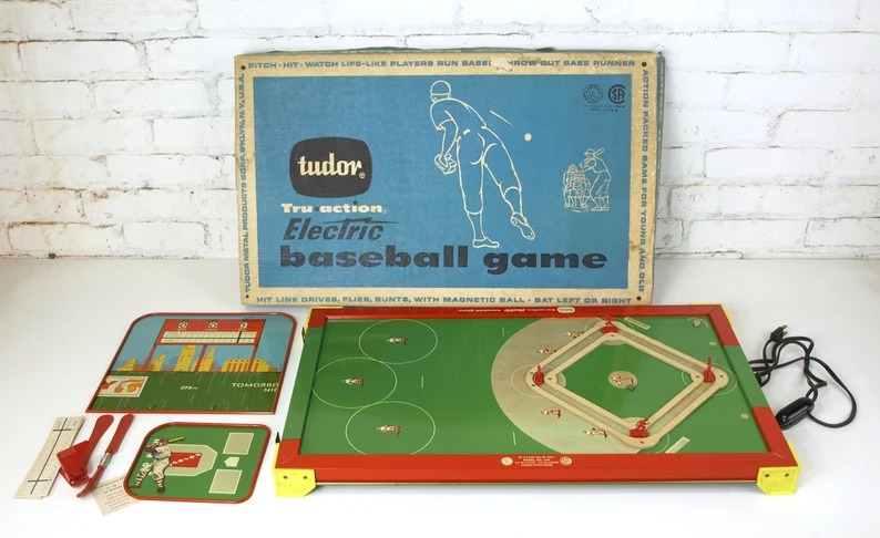 Mid Century Vintage Tudor Tru-Action Electric Baseball Game, ca. 1959 - Orig.