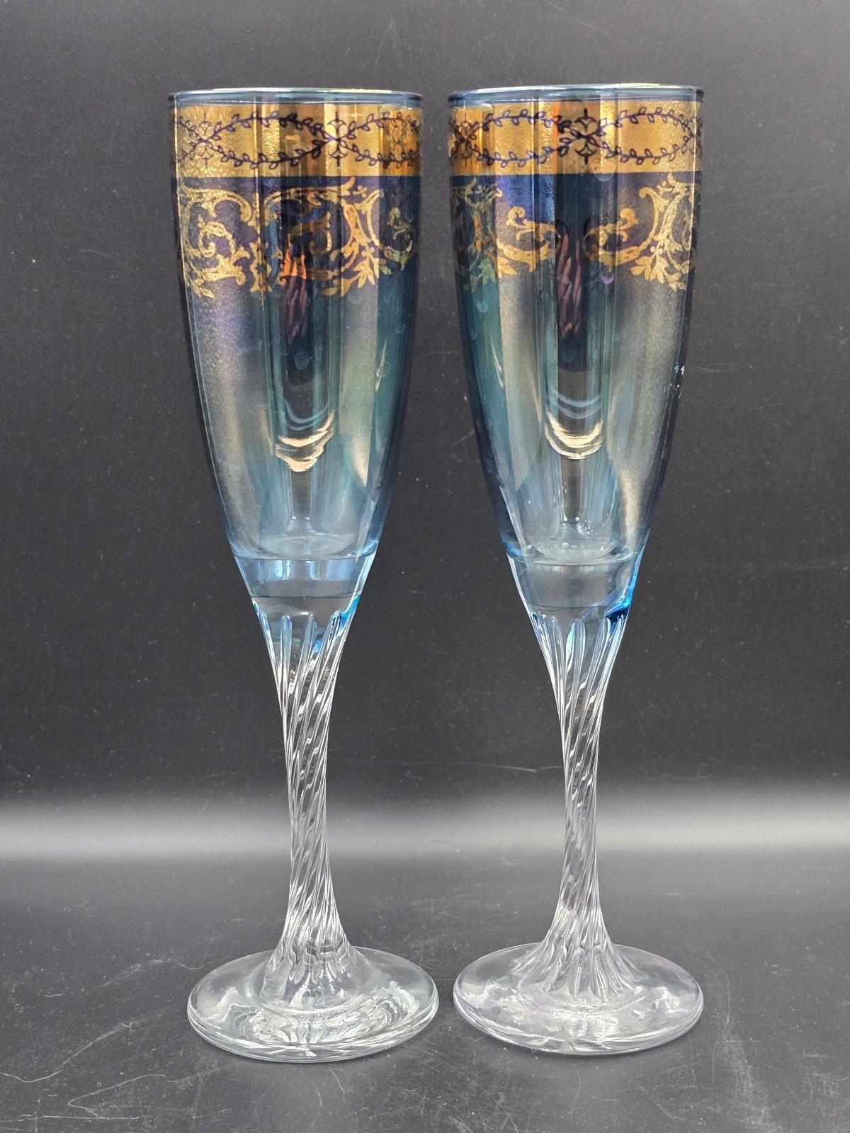 Linea Deg Crystal Set of 2 Champagne Flutes Special Occasion Celebration Barware