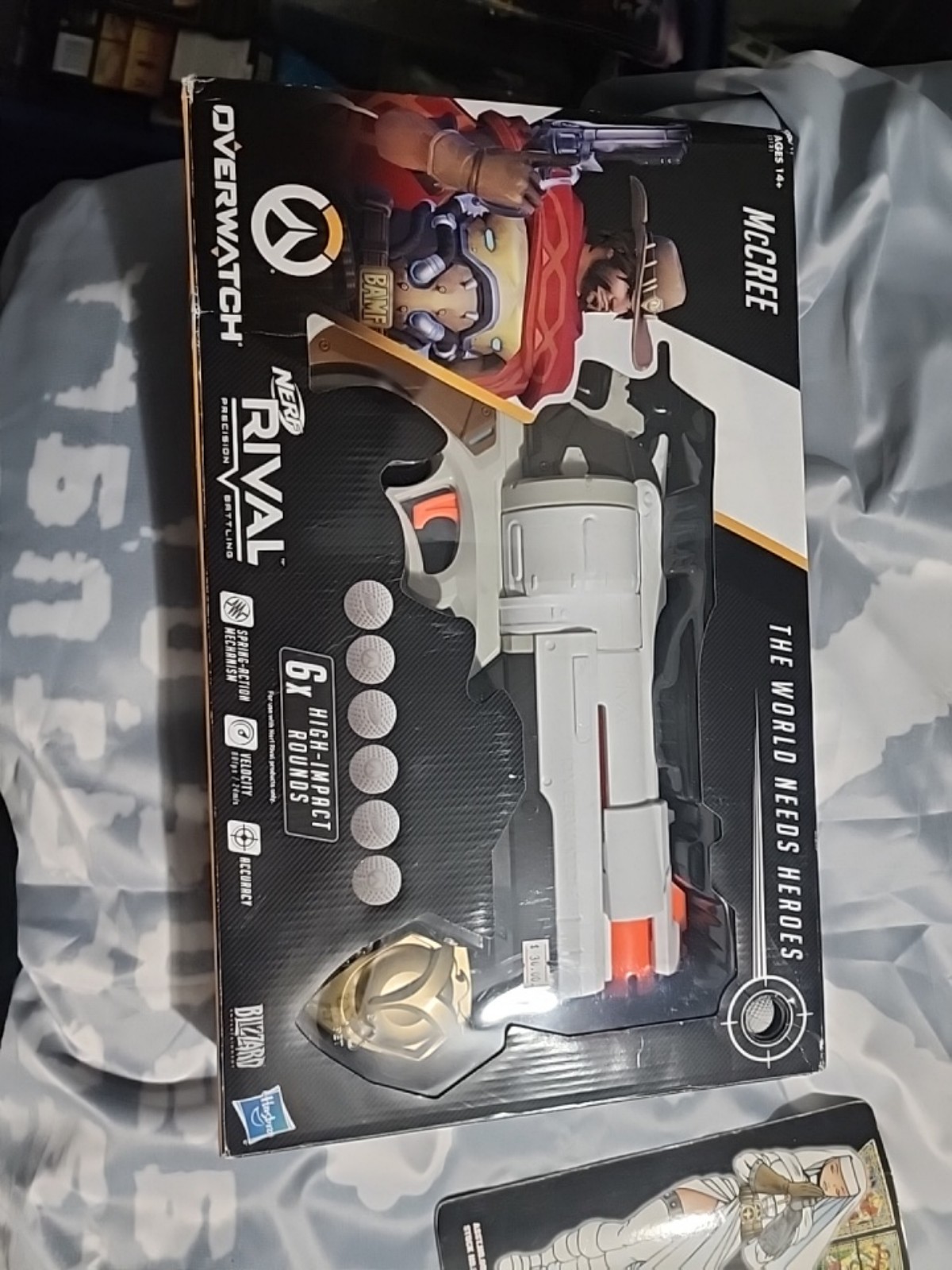 OVERWATCH McCree ~ Nerf Rival Blaster Die Cast Badge and 6 Nerf Rival Rounds NEW