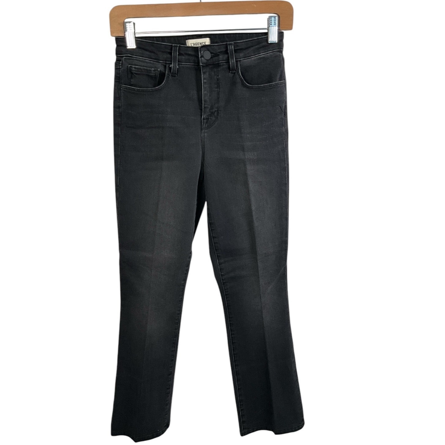 NWOT L'AGENCE Faded Black Boot Cut Stretchy Jeans 5 Pockets Size 25 Classic Fit