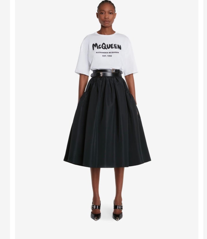 Women's McQueen Graffiti T-shirt in White/black