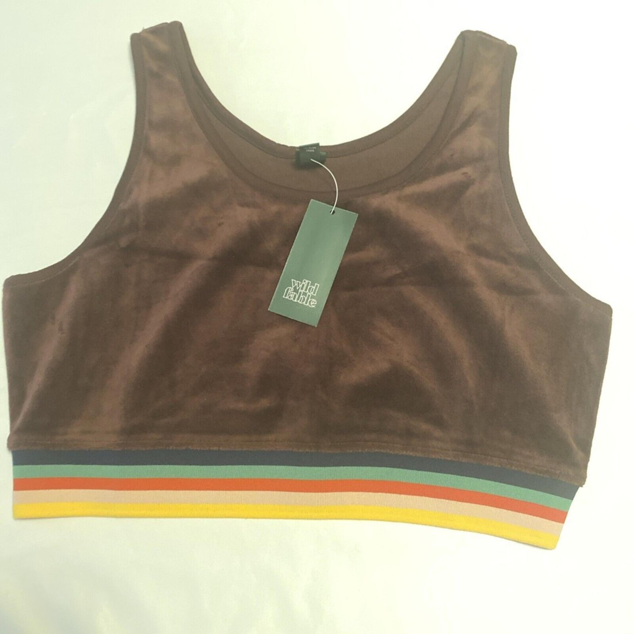 NWT Wild Fable Women's Burgundy Velour Cropped Tank Top Size L