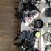 Sitting Witch w/ Broomstick ~ Black/Wht/ Silver w/ Lace~Polka dot & Spiderweb