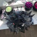 Sitting Witch w/ Broomstick ~ Black/Wht/ Silver w/ Lace~Polka dot & Spiderweb
