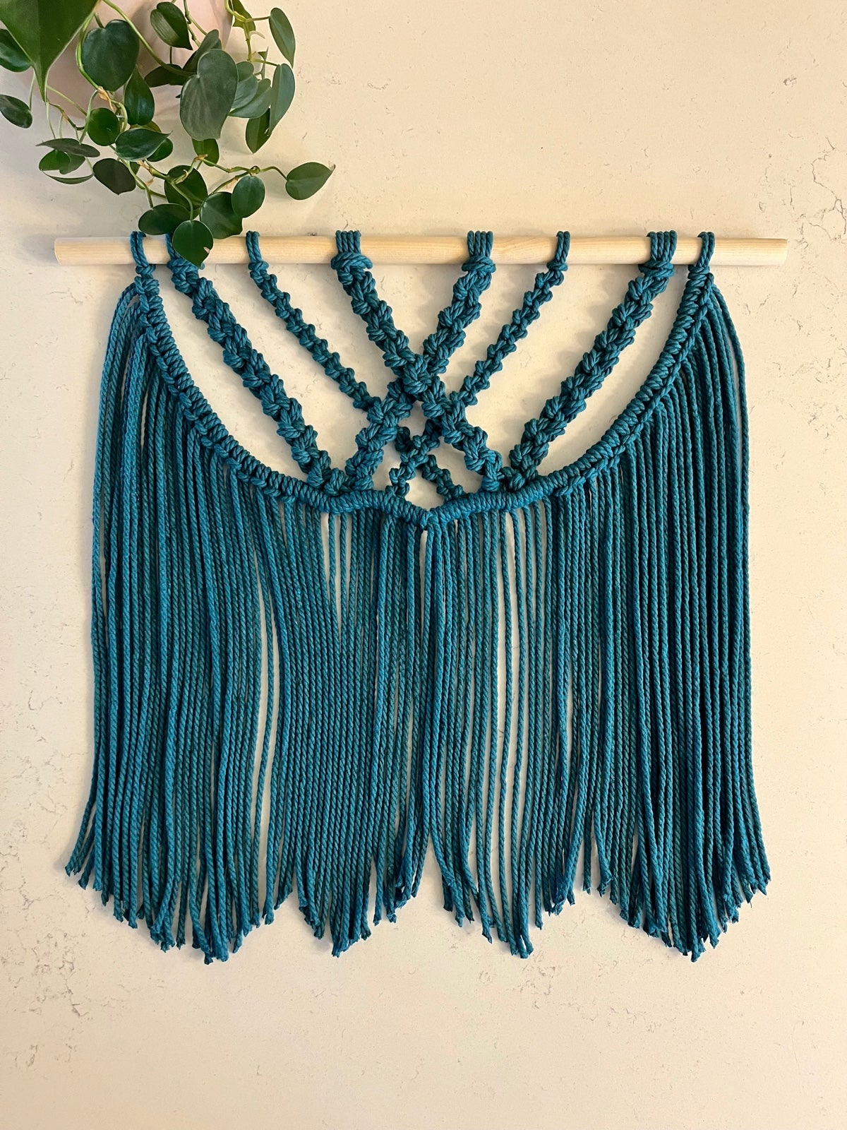 Teal Macrame Wall Hanging